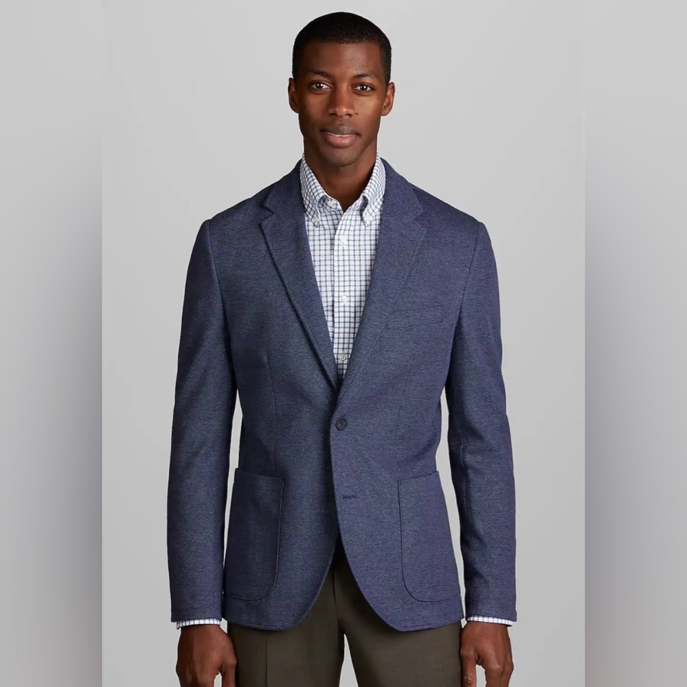 Jos.A.Bank tailored fit pique knit Blazer, size XL, navy blue color, NWT